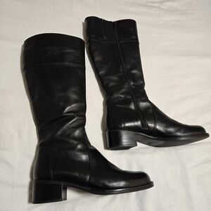 La Canadienne Leather Boots, Fleece Lined, Black, Size 10